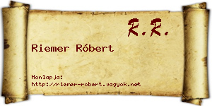 Riemer Róbert névjegykártya